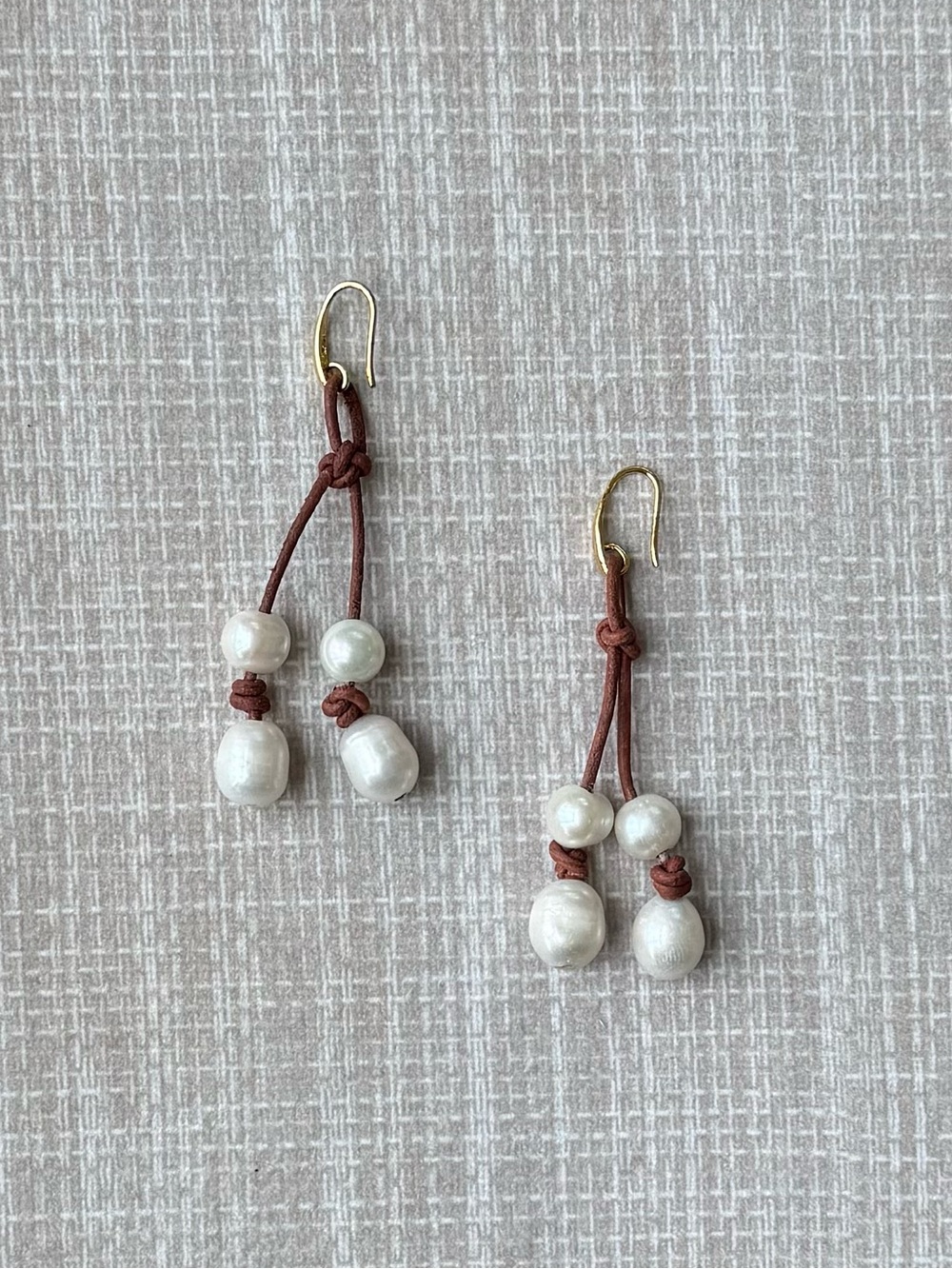 NWOT Polo Ralph Lauren Leather and Pearl Earrings
